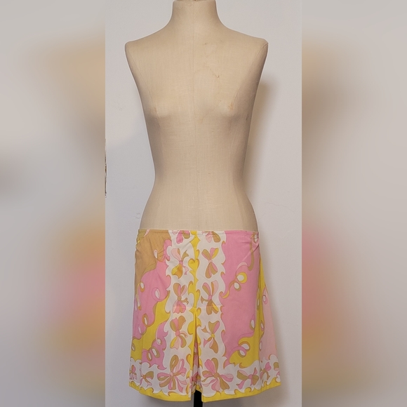 Emilio Pucci for Fromfit Rogers slip. Pink, white, yellow, mustard. Size Large. - Picture 5 of 9